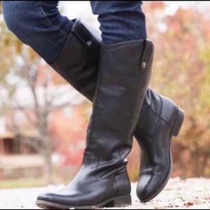 Frye Melissa Black Riding Boots